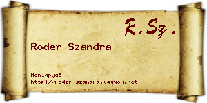 Roder Szandra névjegykártya